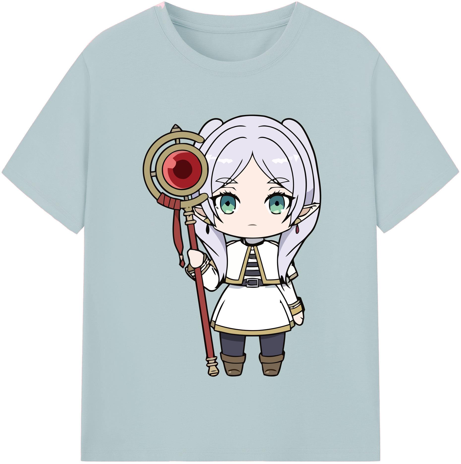 （画像用） 葬送のフリーレン Frieren 綿100％半袖Tシャツ（フロントプリント）